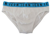 DsquaredΒ² White Icon Logo Cotton Stretch Men Brief Underwear -   -  DsquaredΒ².